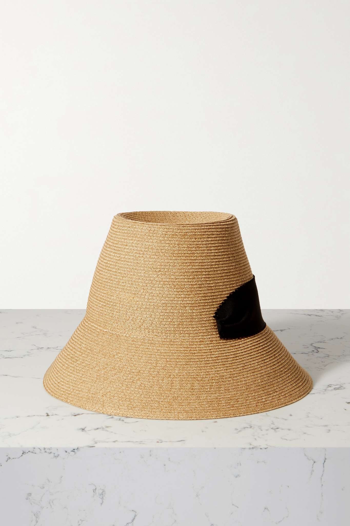 Embellished grosgrain-trimmed straw sunhat - 3