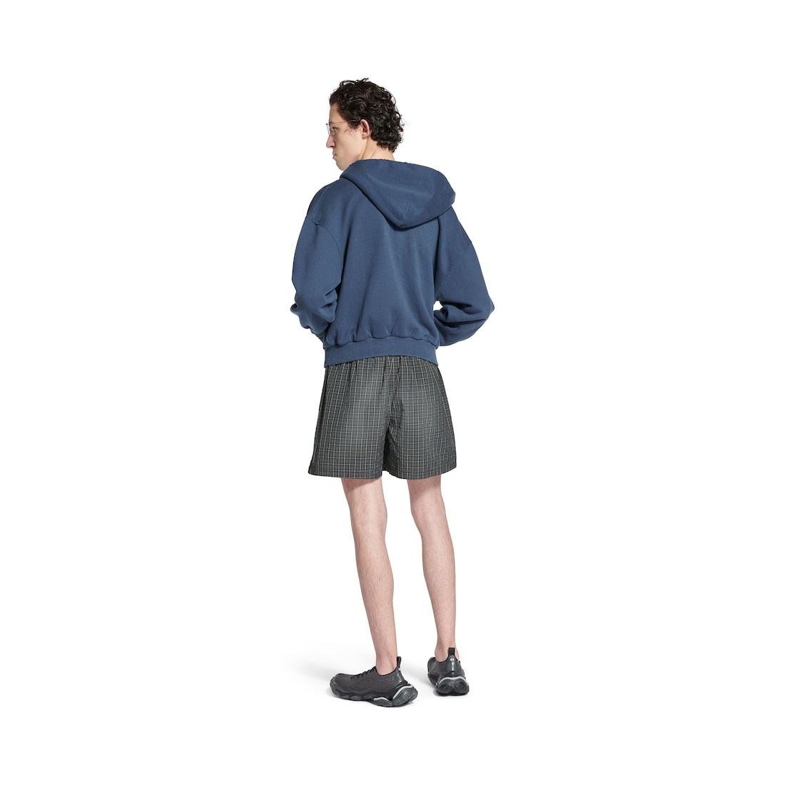 Men's Check Boxer Swim Shorts in Black/blue - 6