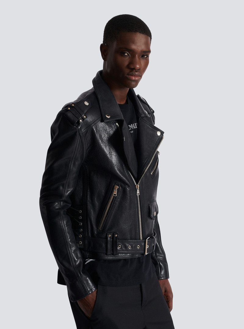 Calfskin biker jacket 6