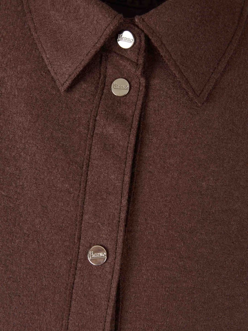 wool snap-button coat - 3