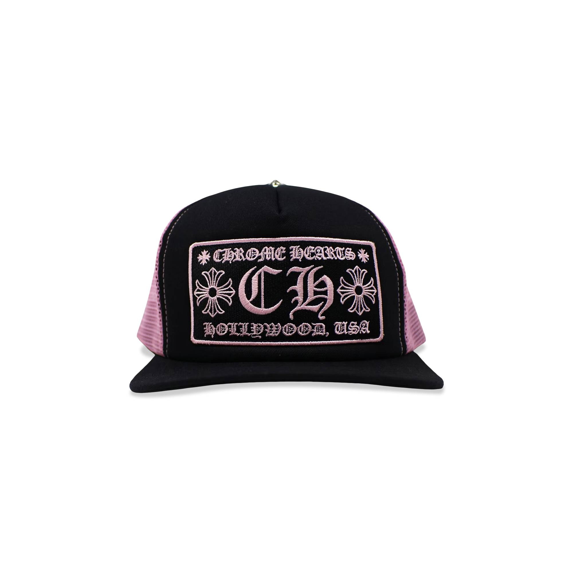 Chrome Hearts Hollywood Trucker Hat 'Black/Pink' - 1