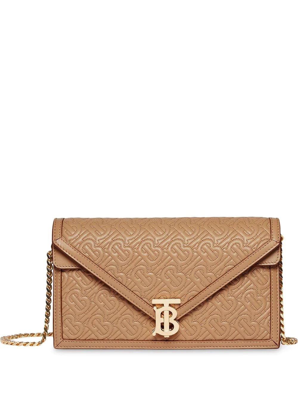 Small Quilted Monogram TB Envelope Clutch - 1