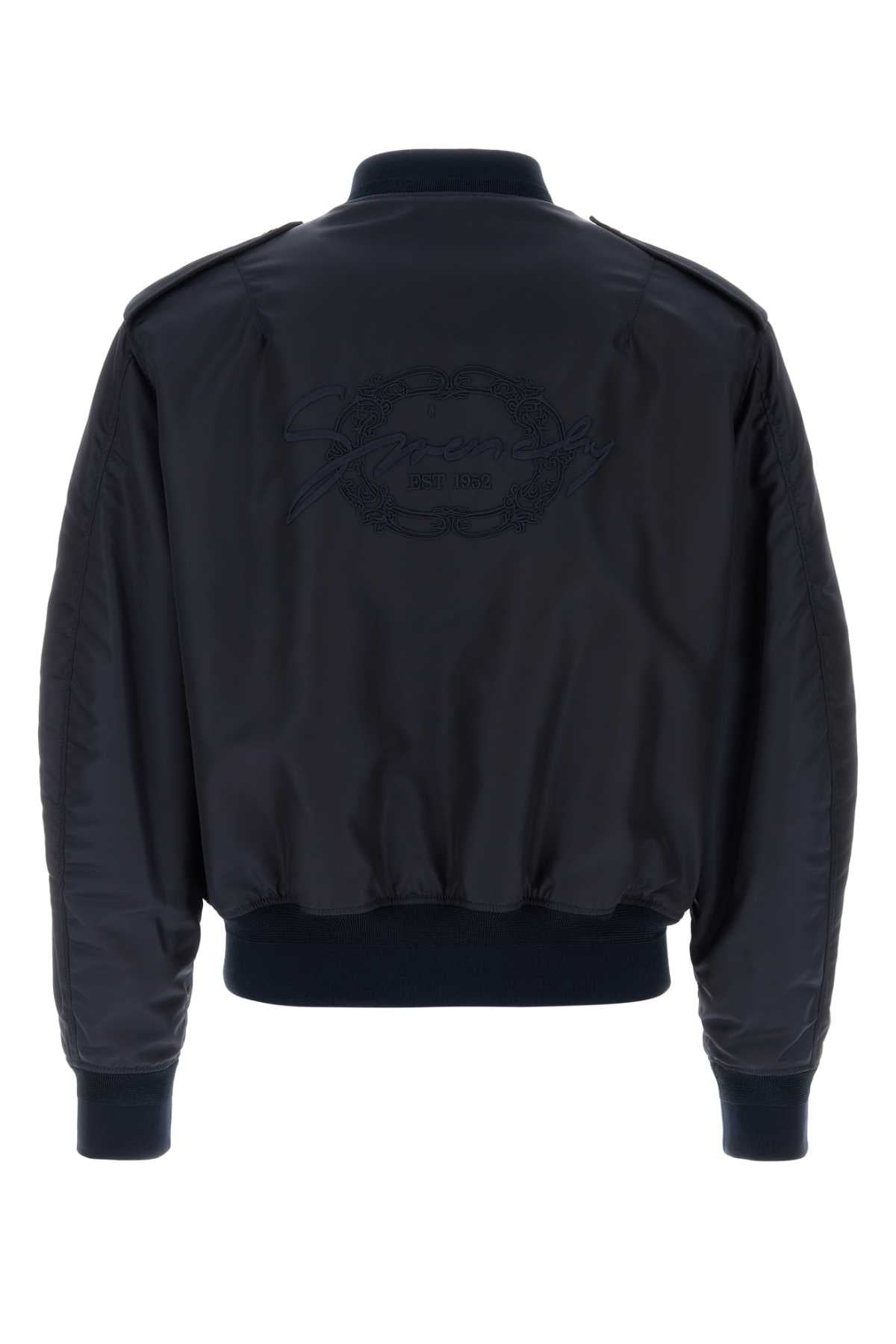 Givenchy Men Navy Blue Nylon Bomber Jacket - 2
