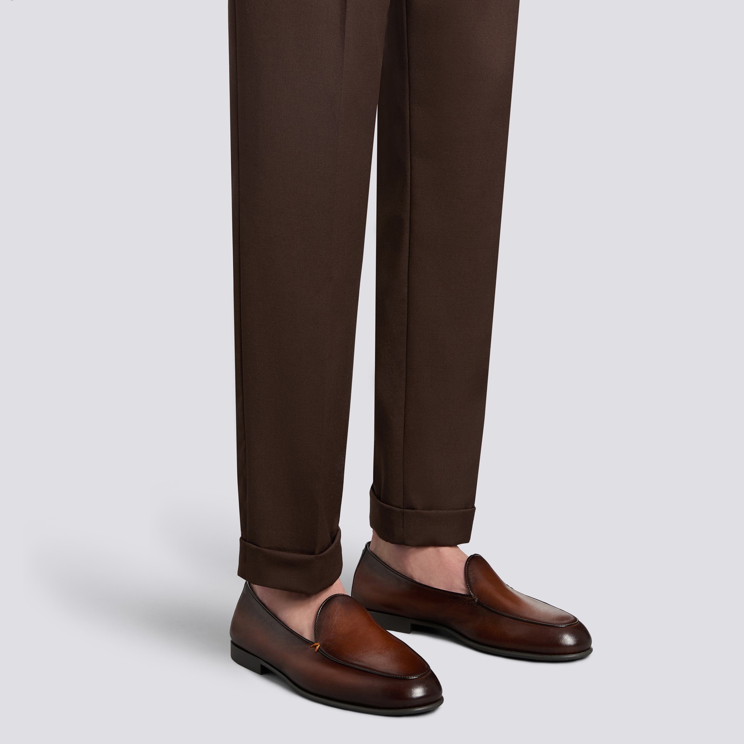 Men's dark brown leather loafer - 2