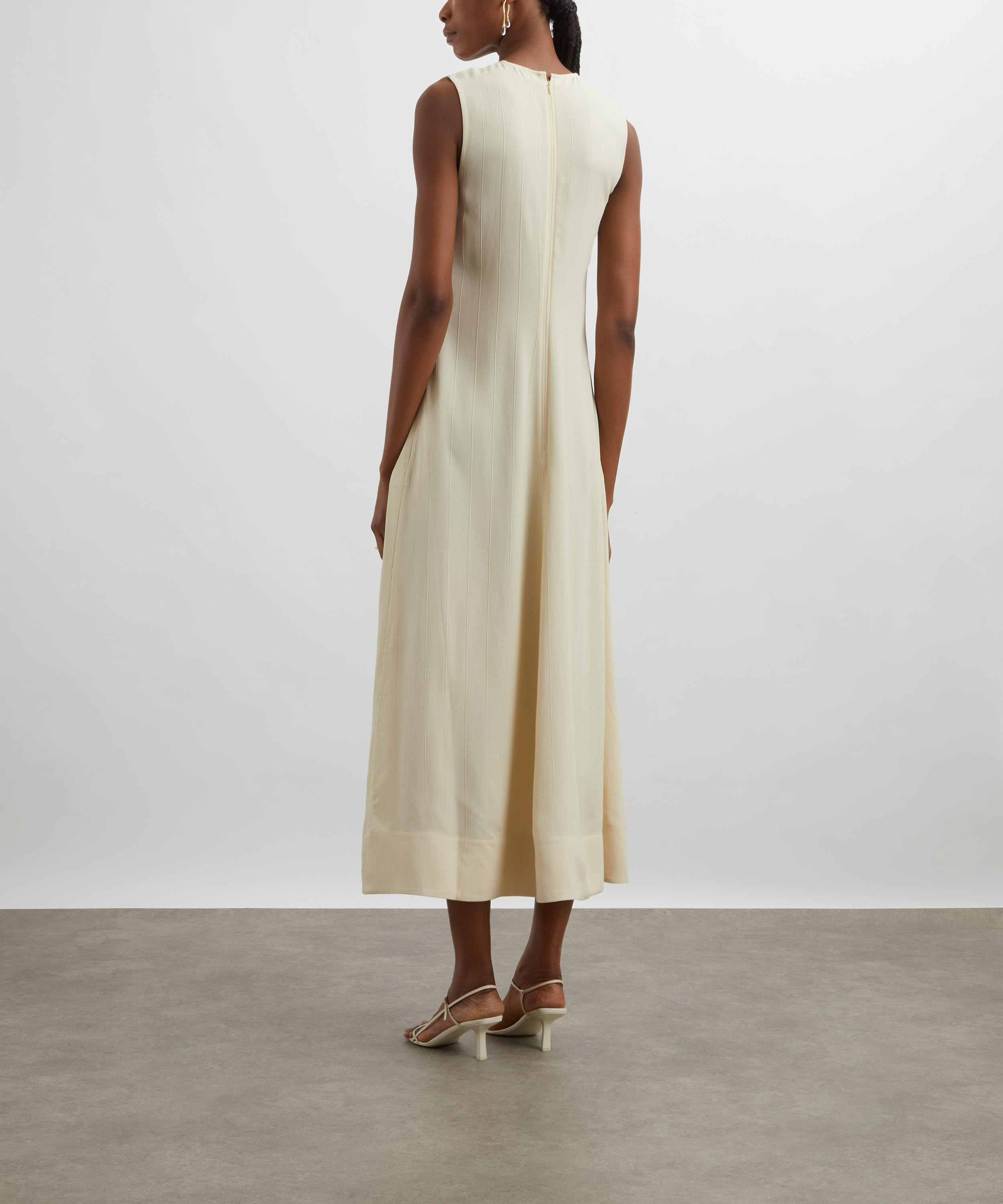 Ecru Woven Stripe Dress - 4