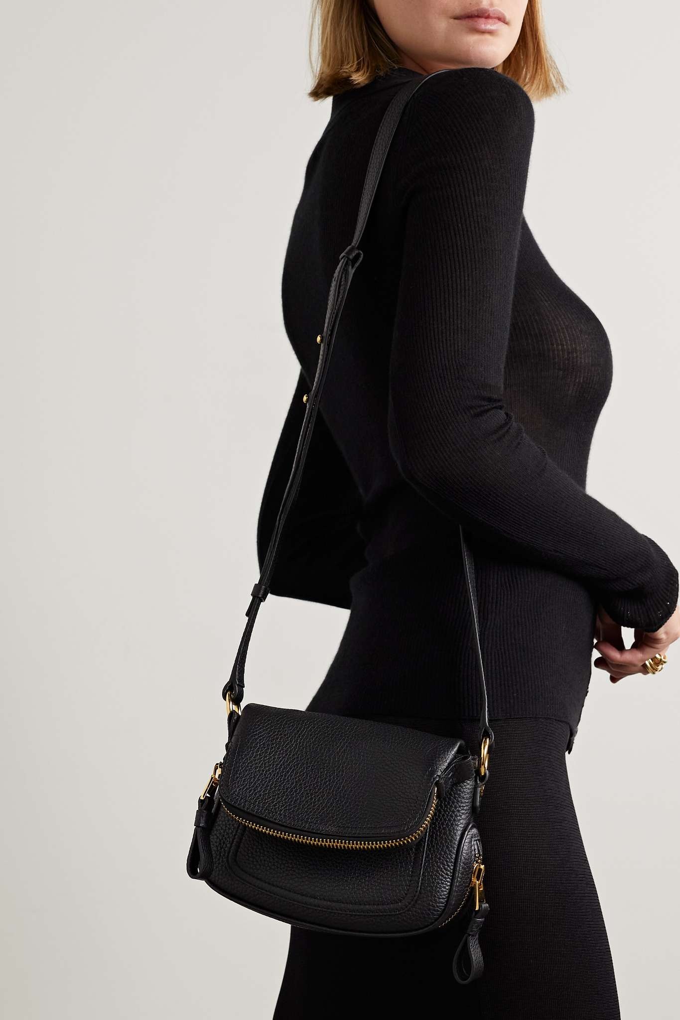 Jennifer mini textured-leather shoulder bag - 2