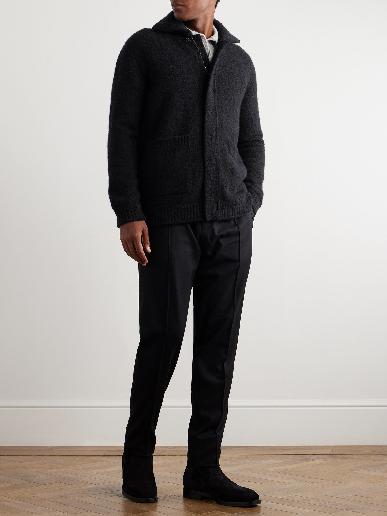 Brushed-Knit Field Jacket Black - 2