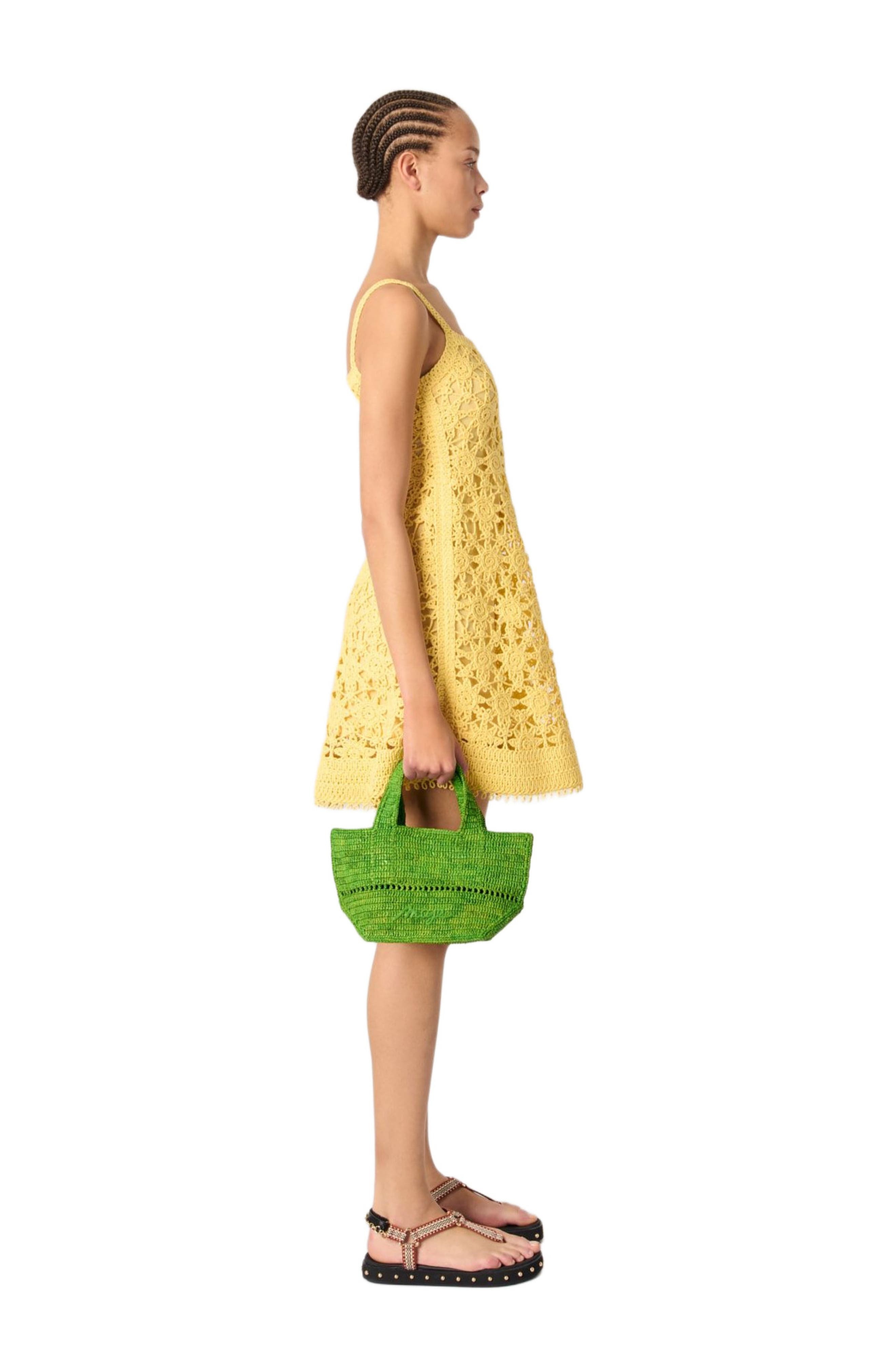 maje Crochet strappy mini dress in Yellow Banana at Nordstrom - 3
