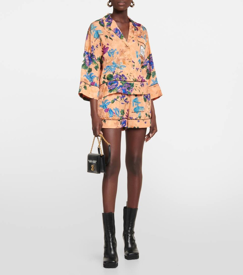 Off-White Floral jacquard pajama shorts outlook