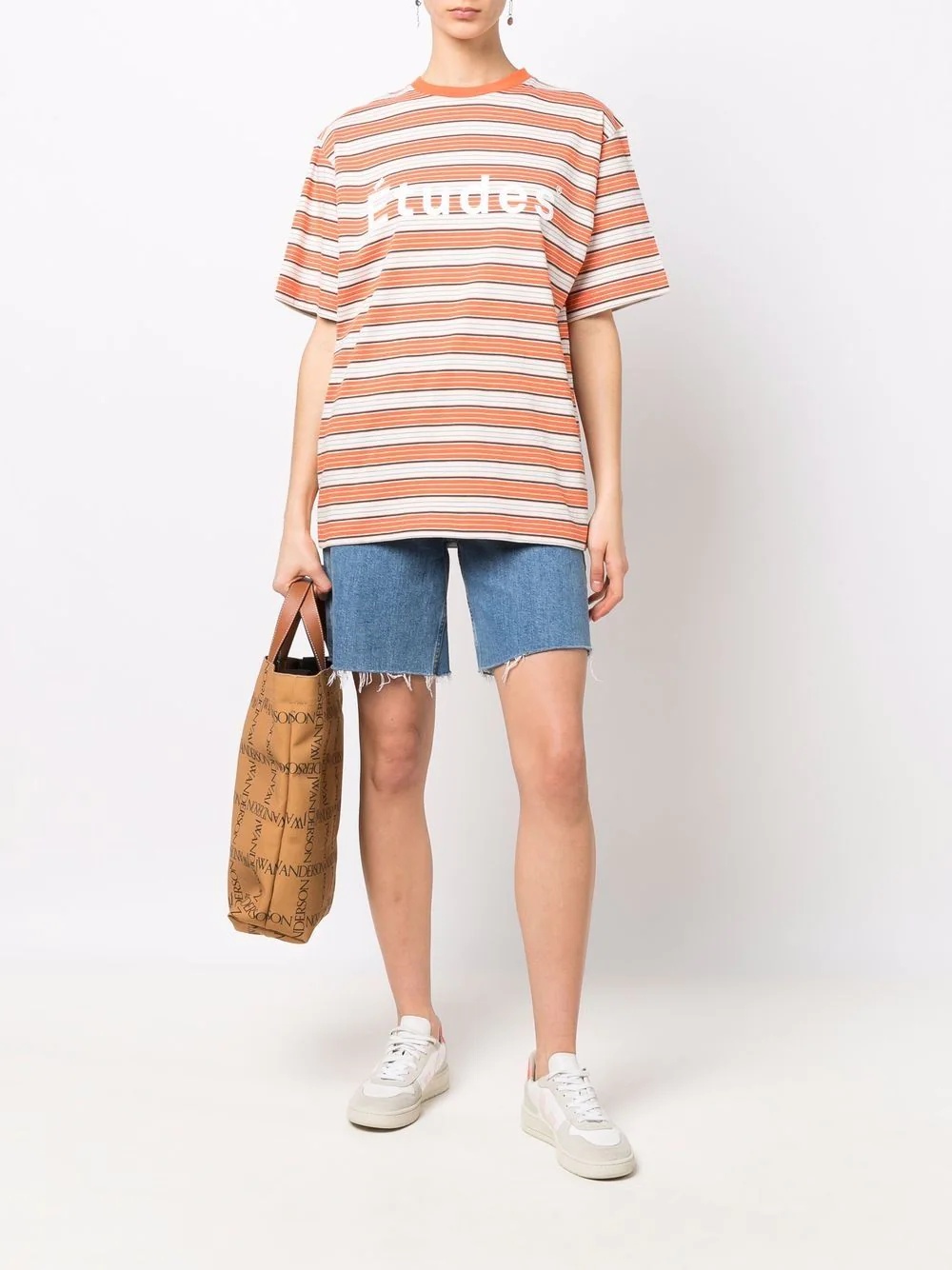 logo-print striped T-shirt - 3