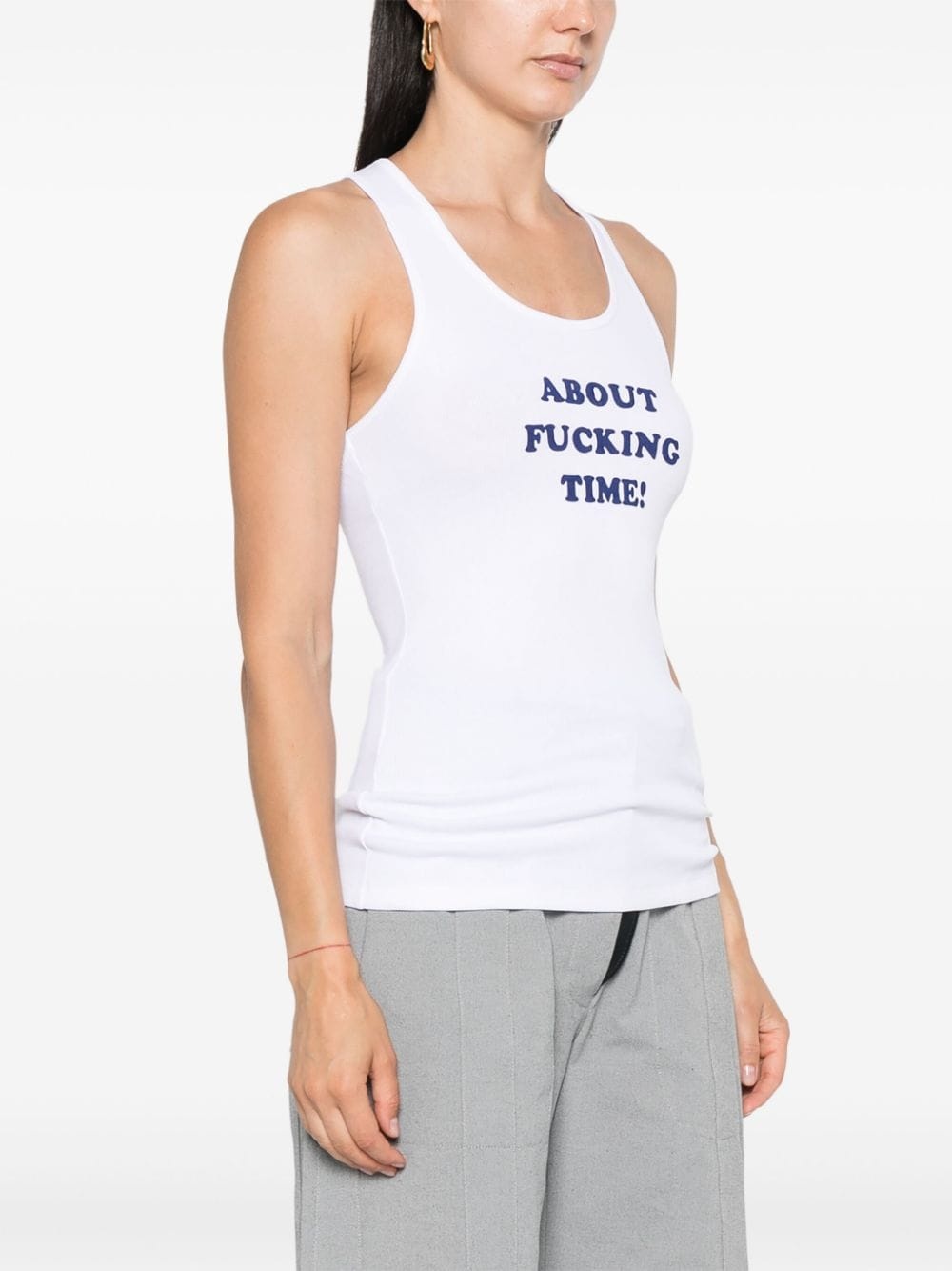 slogan-print tank top - 3