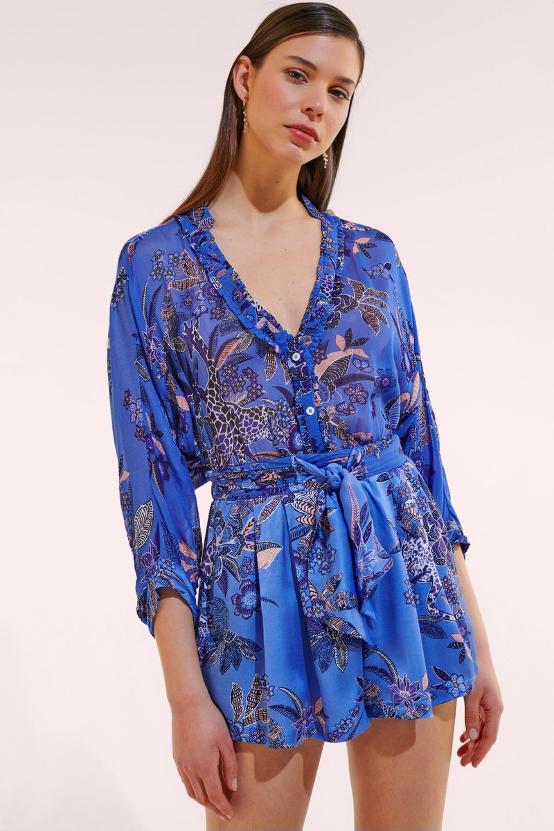 Short Jumpsuit Azia - Blue Leo Forest 1