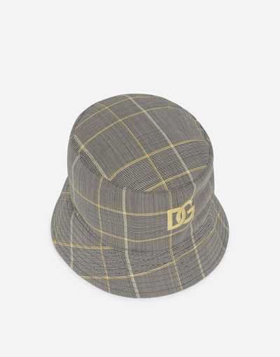 Dolce & Gabbana Stretch checked wool bucket hat with DG embroidery outlook