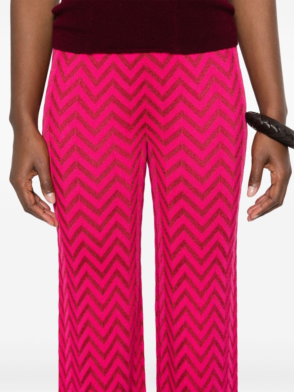 zigzag-pattern trousers - 5