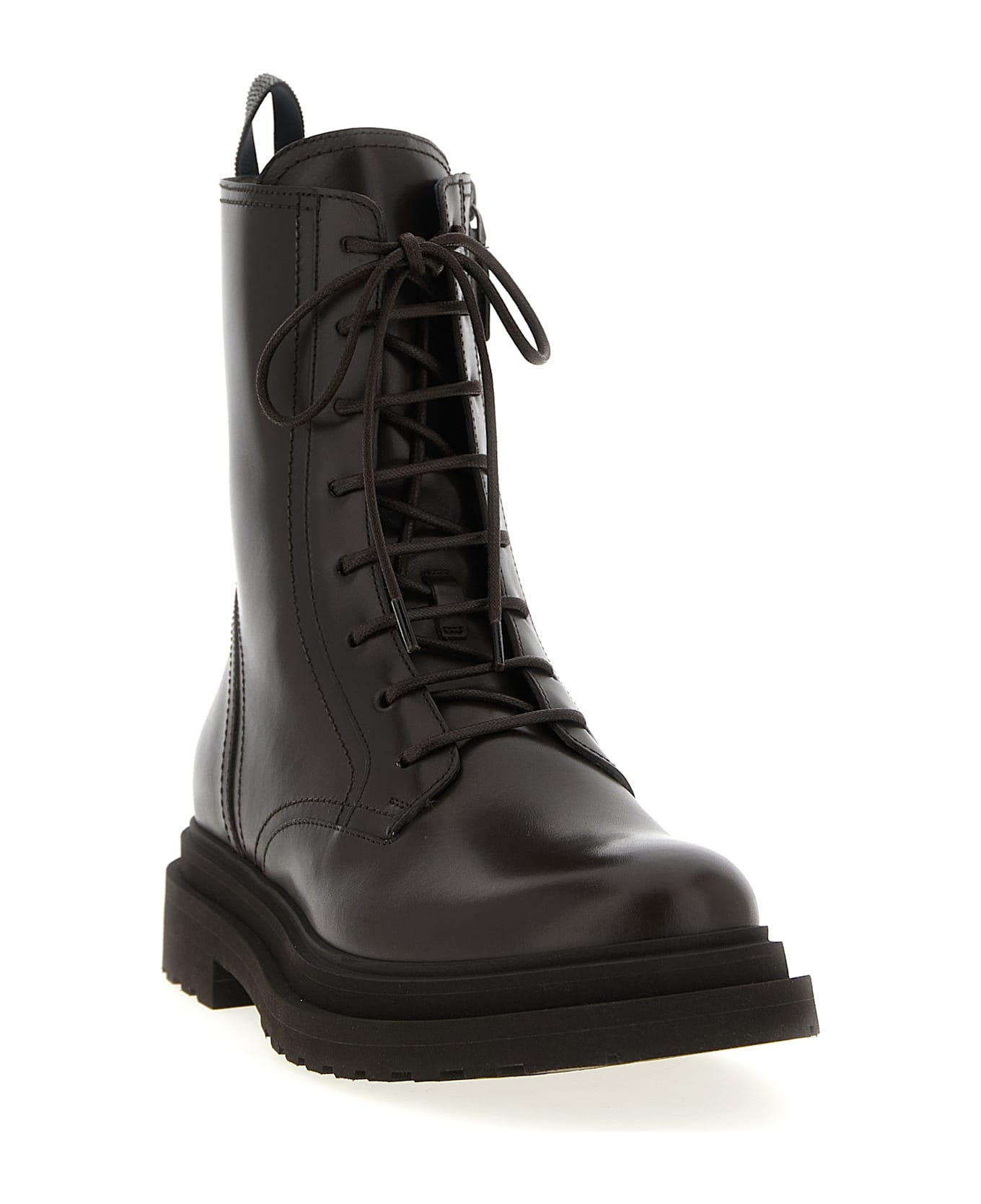'shiny Loop Detail' Combat Boots - 2