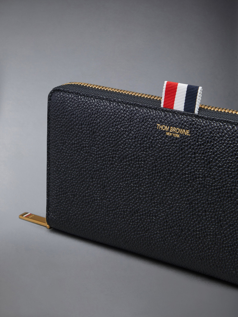 Pebble Grain Leather Slim Long Ziparound Purse 3