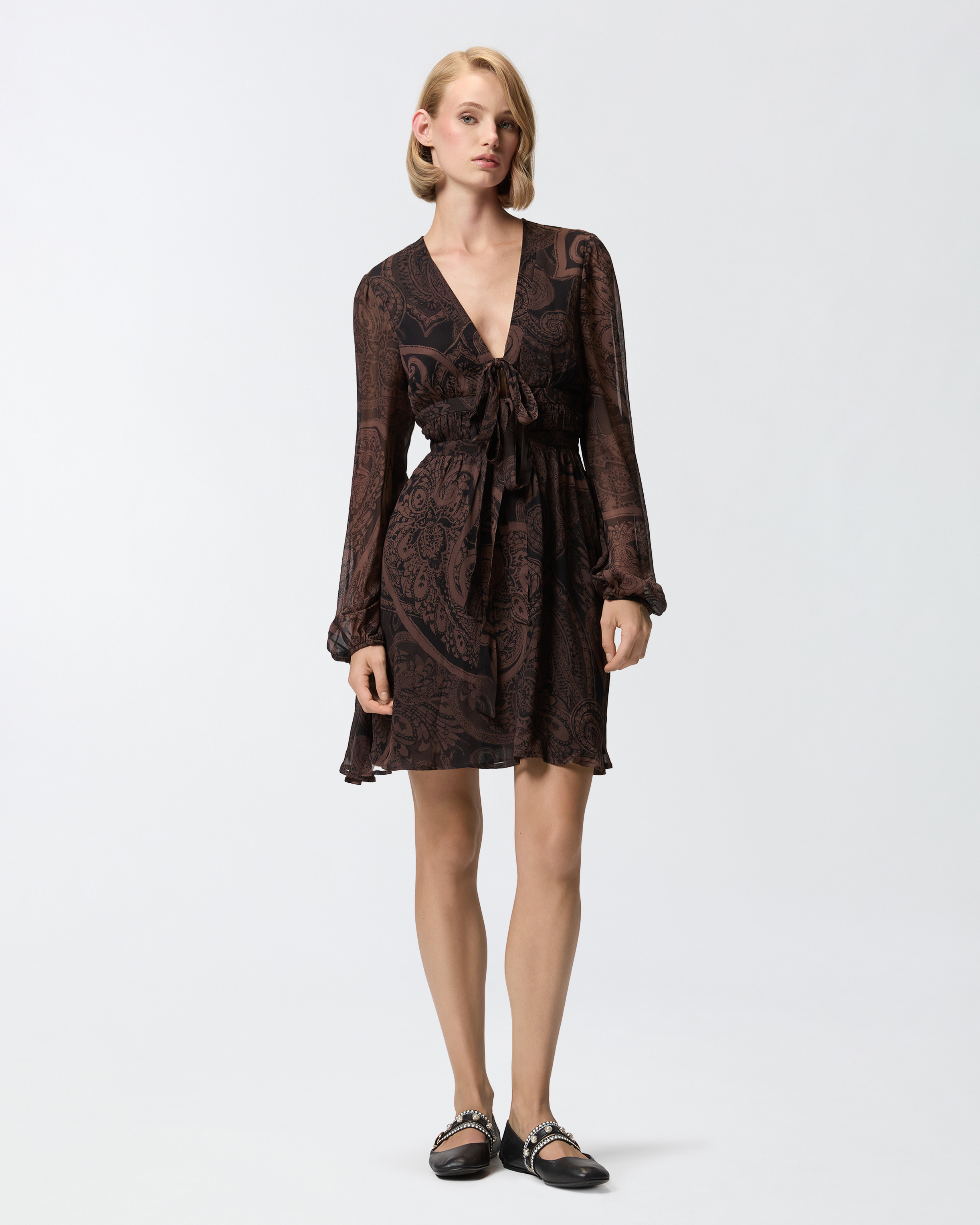 MINI DRESS WITH CASHMERE PRINT - 3