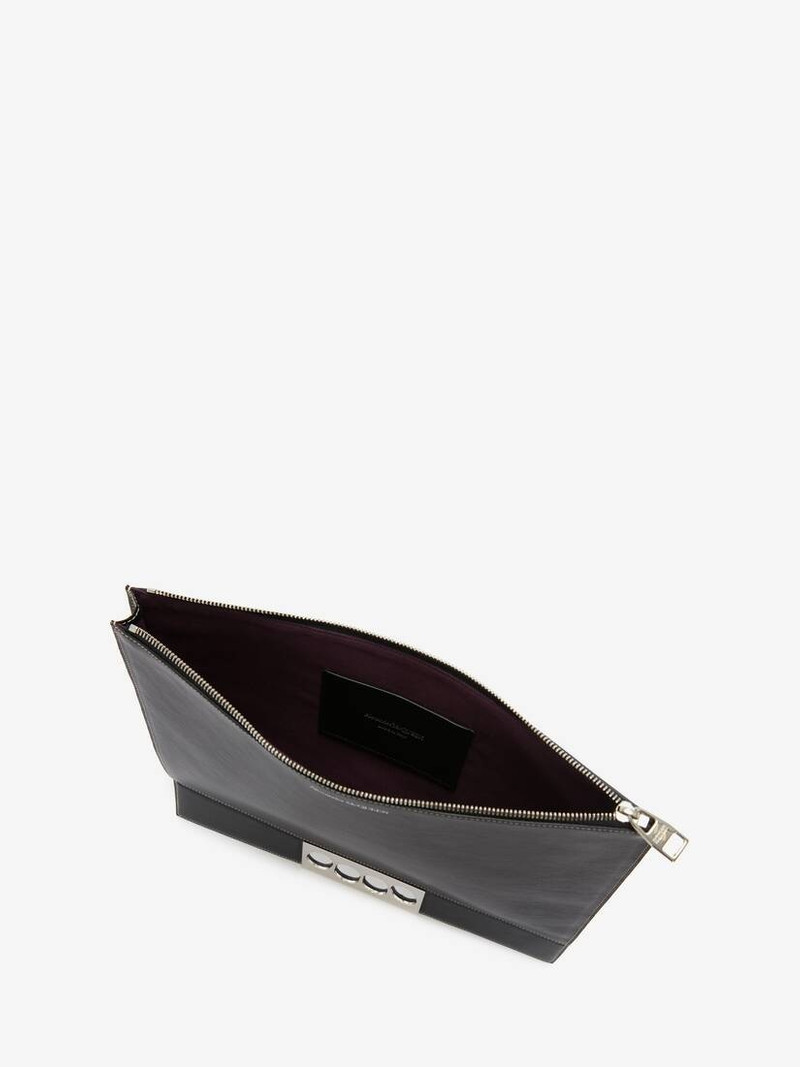 Alexander McQueen Men's The Grip Zip Pouch in Black outlook