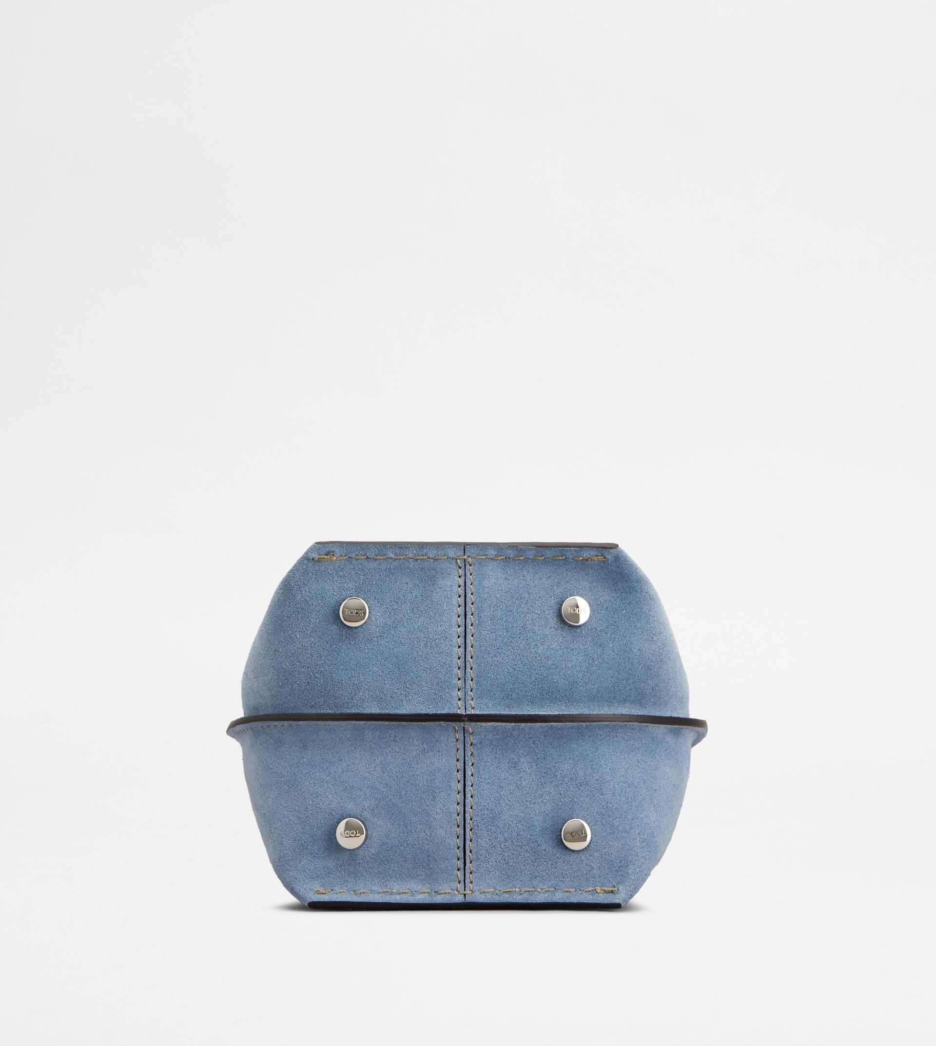 BUCKET BAG IN SUEDE MICRO - LIGHT BLUE - 3