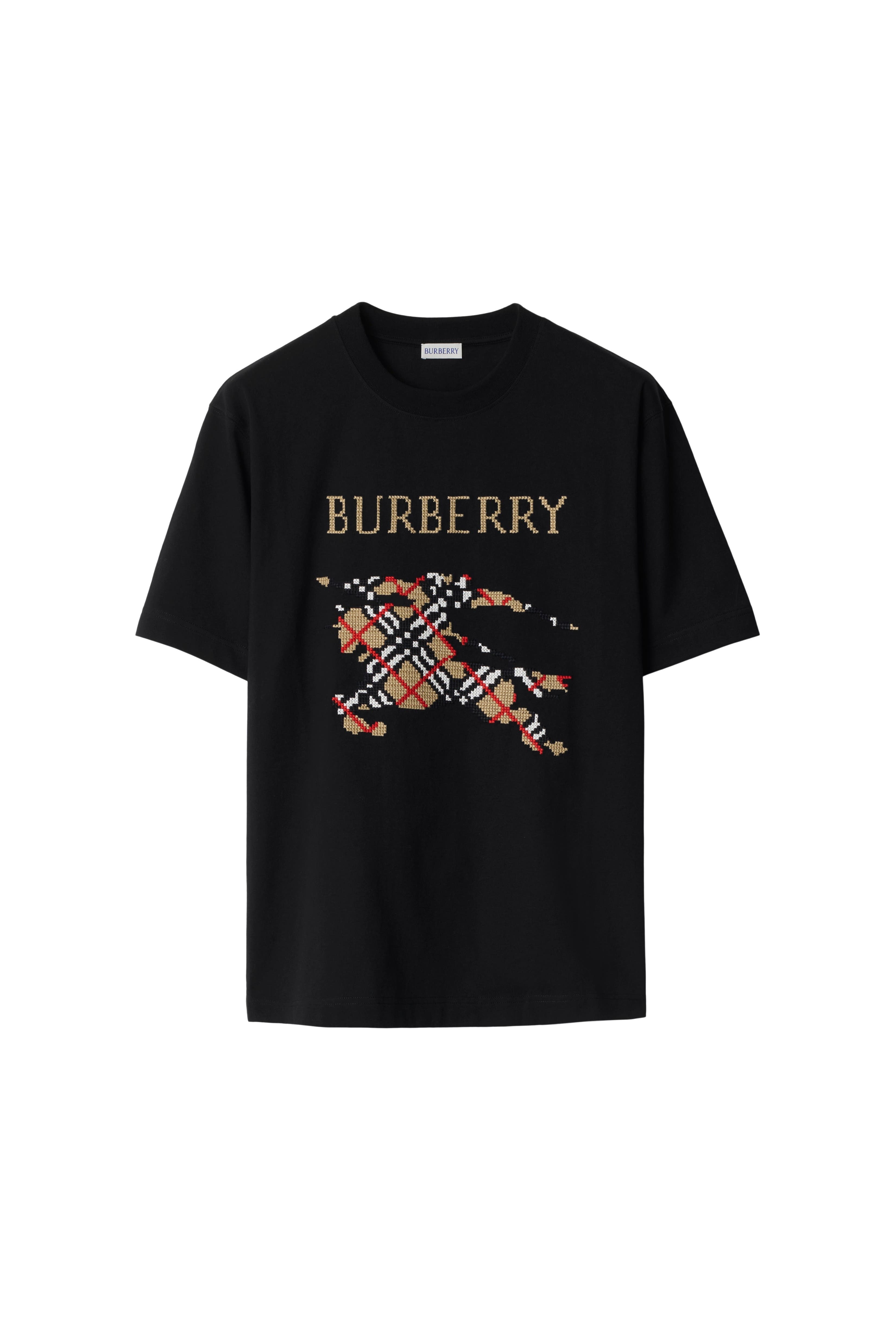 burberry Cross Stitch EKD  Cotton T-shirt in Black at Nordstrom - 2
