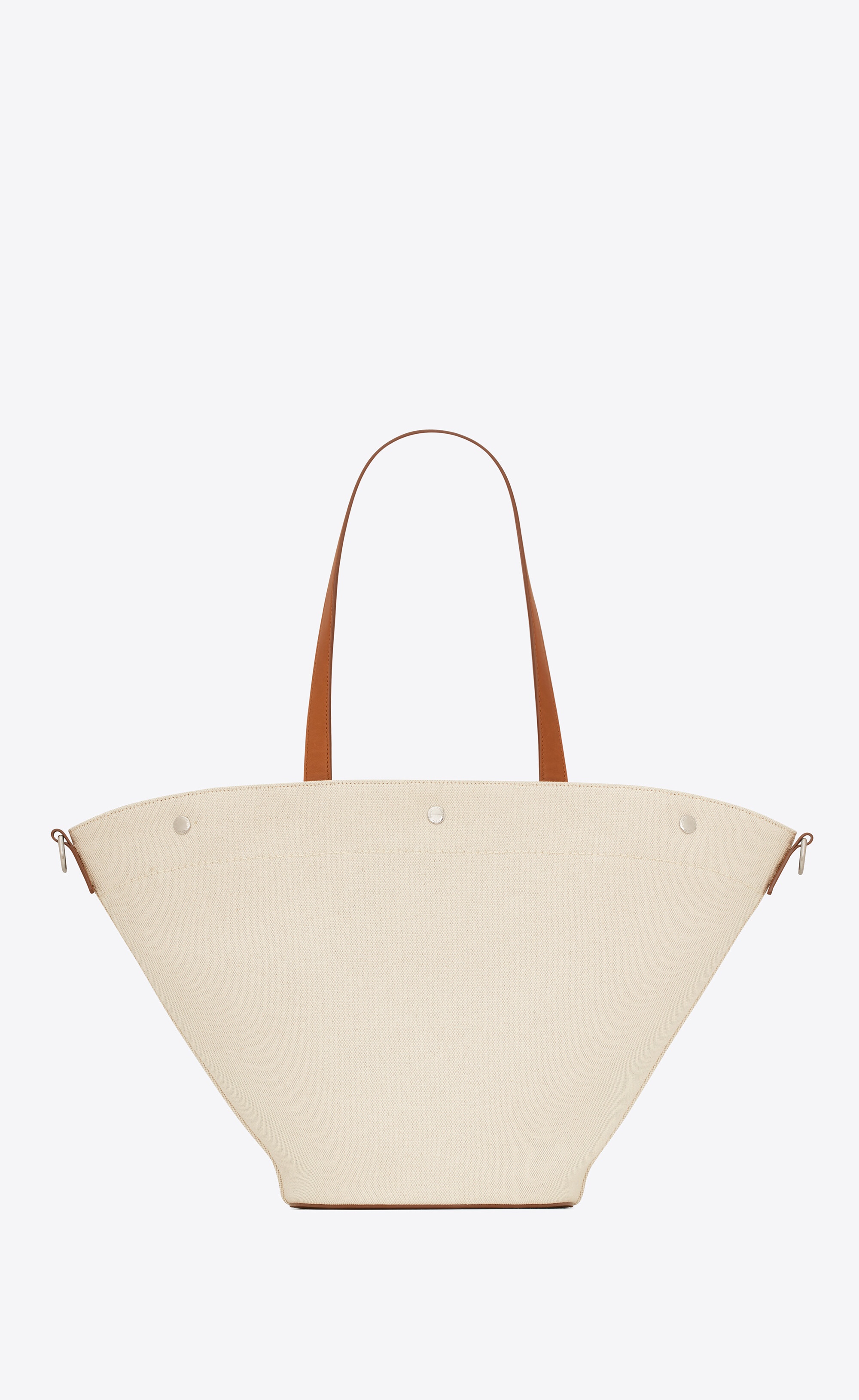 rive gauche tote bag in canvas and vintage leather - 4
