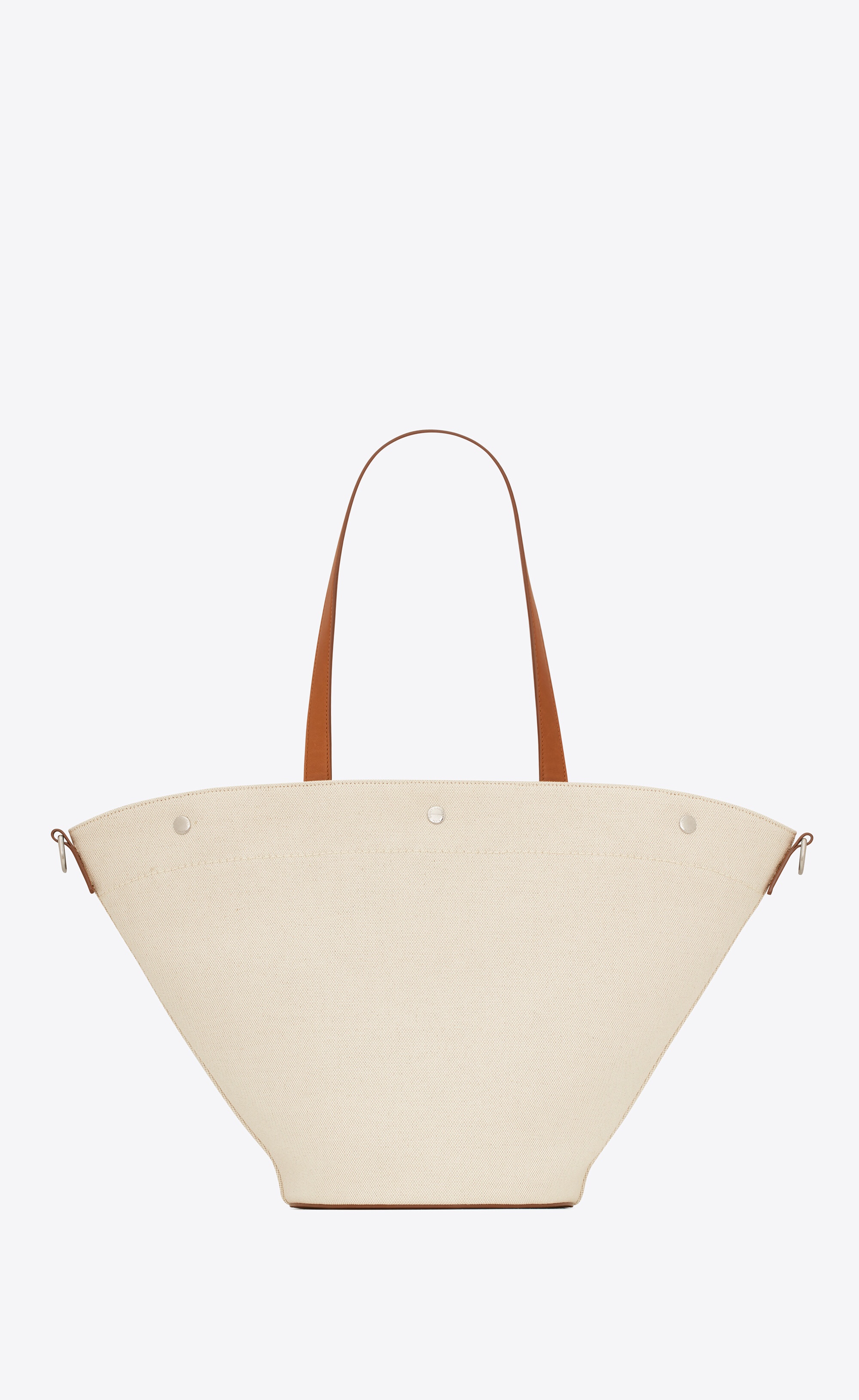 SAINT LAURENT rive gauche tote bag in canvas and vintage leather