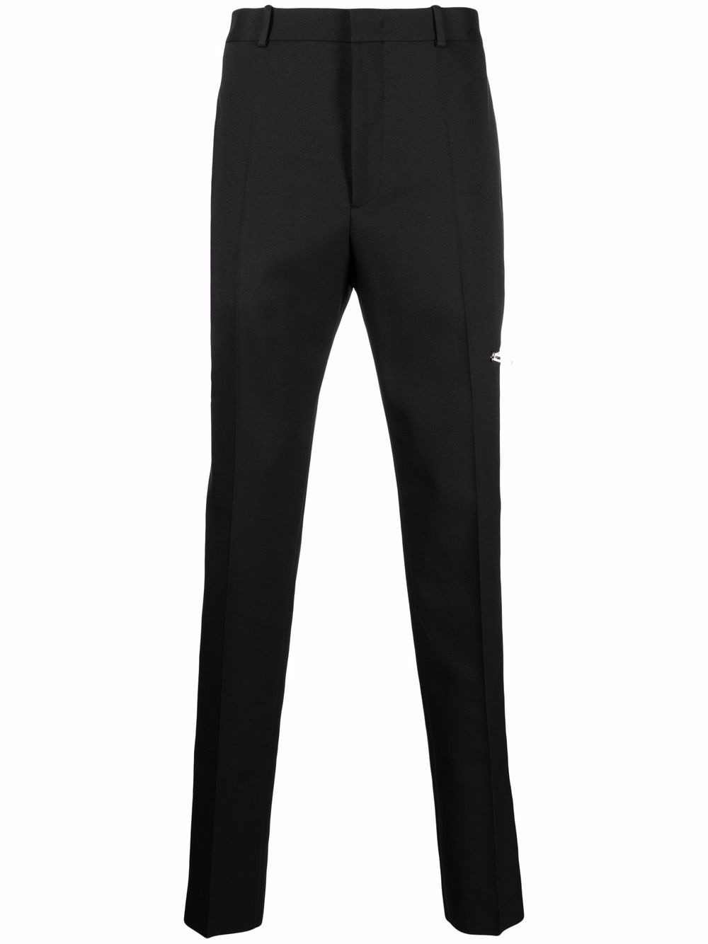 zip-detail tapered trousers - 1