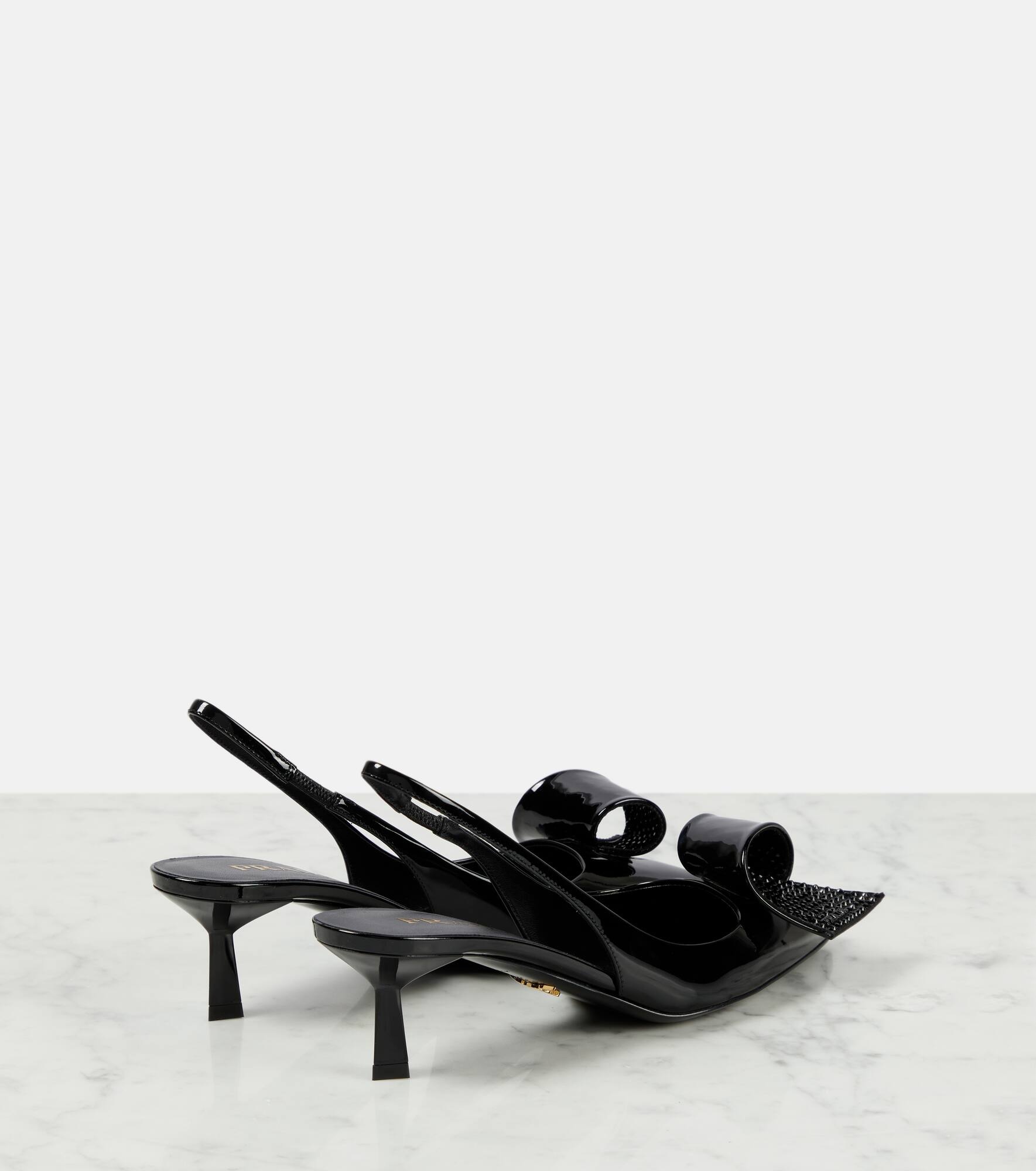 Embellished patent leather slingback pumps - 3