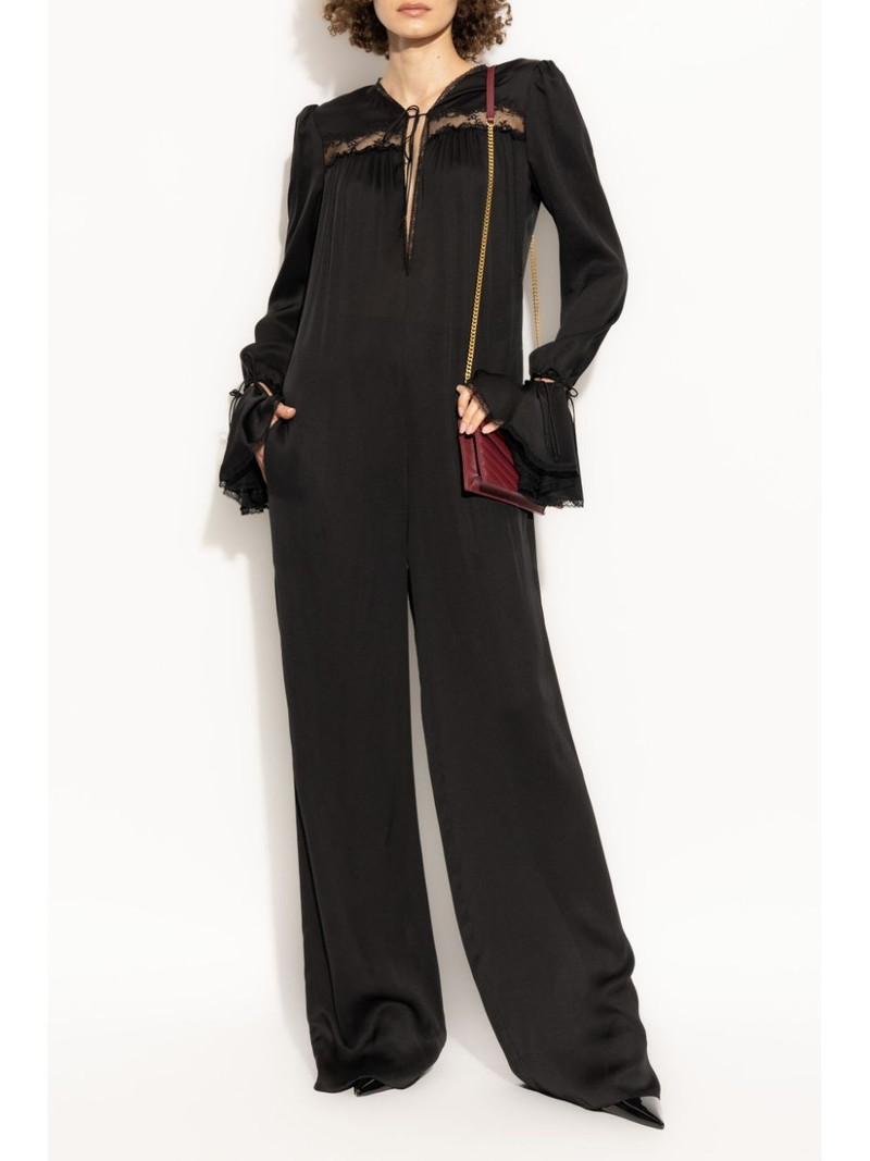 SAINT LAURENT drawstring long-sleeve jumpsuit outlook