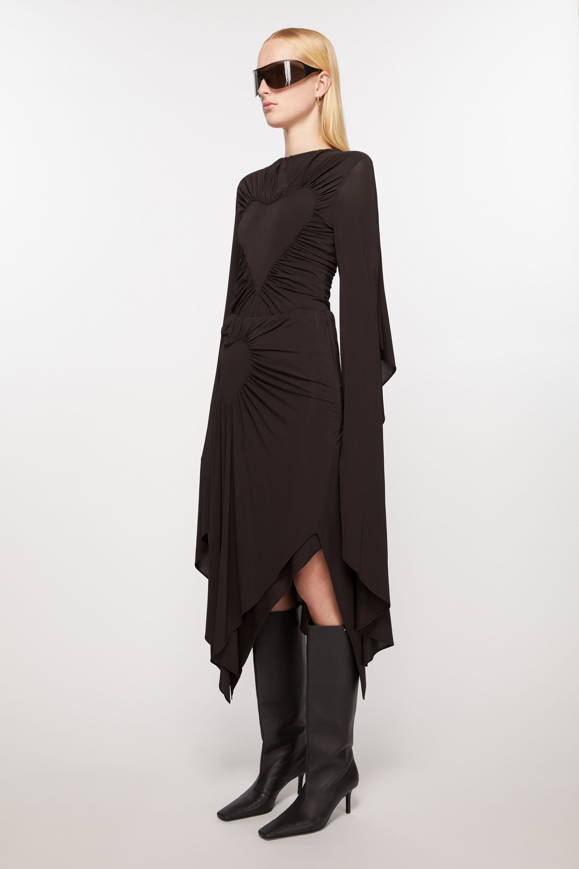Asymmetric midi skirt - Chestnut brown - 3