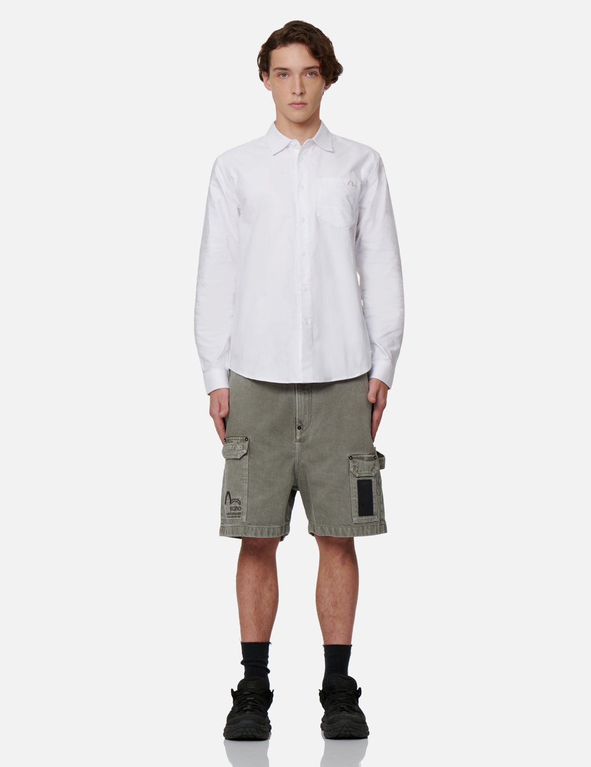 Graffiti Logo Foil Print Seagull Oxford Shirt - 6
