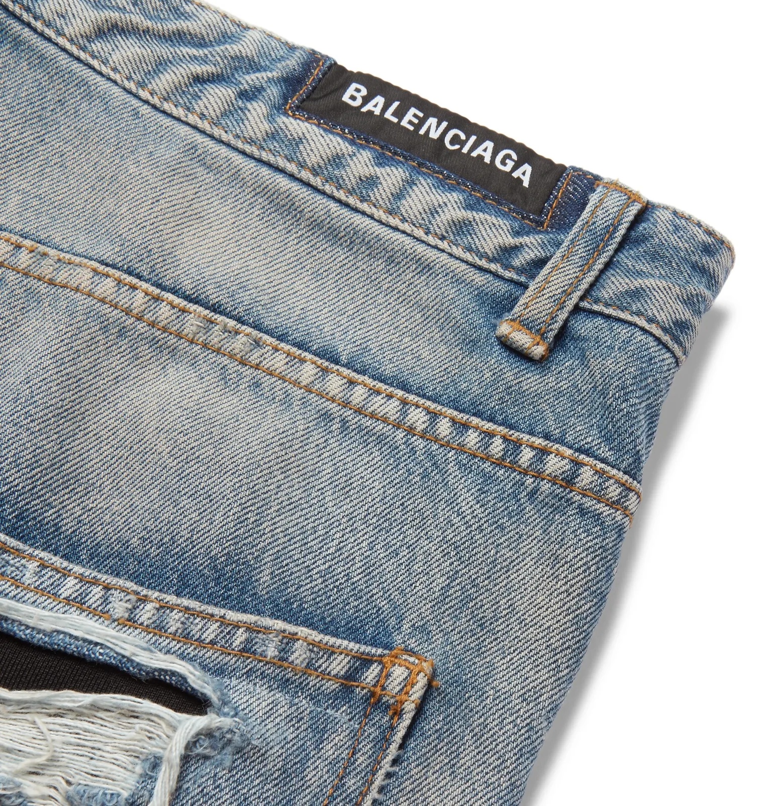 Distressed Panelled Denim Jeans - 5