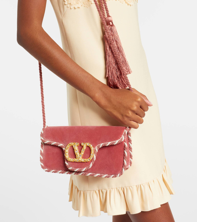Locò Mini embellished velvet clutch 2