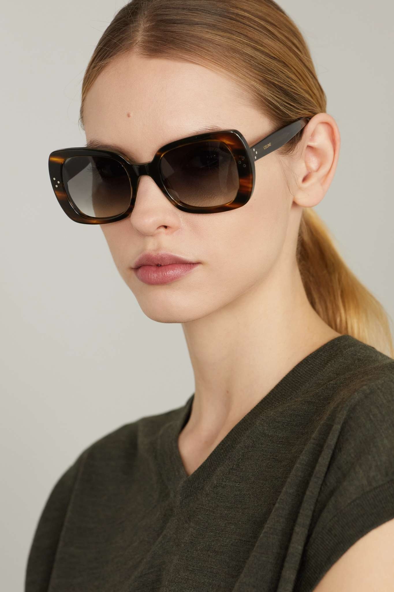 Square-frame tortoiseshell acetate sunglasses - 2