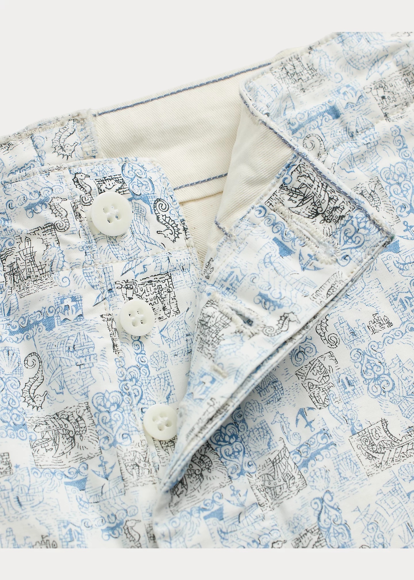 Nautical-Print Oxford Officer’s Short - 4
