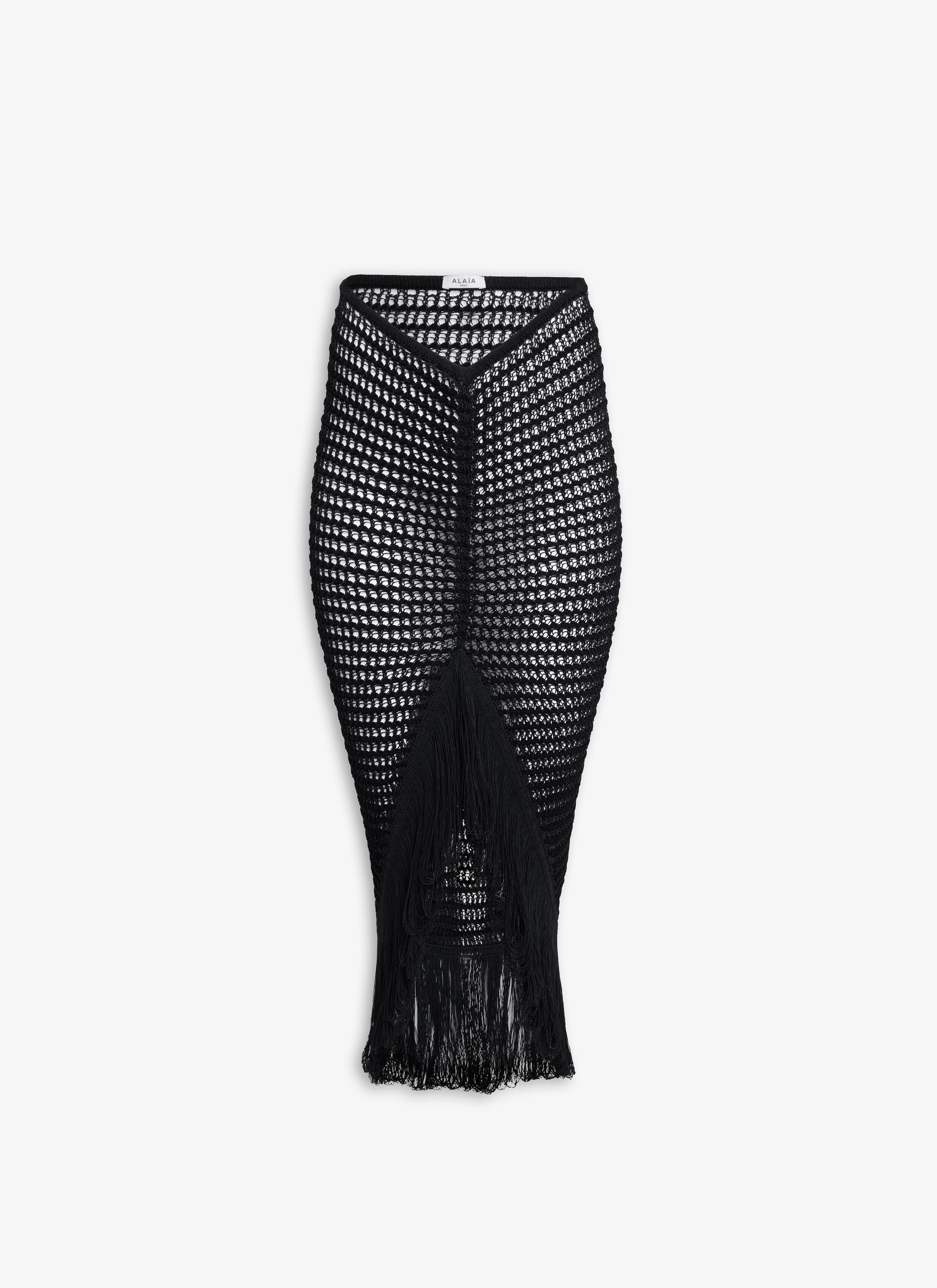 Alaïa FRINGED BODYCON CROCHET SKIRT | REVERSIBLE