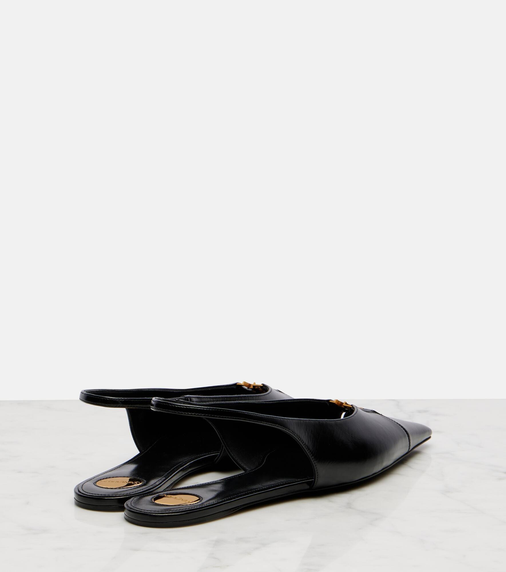 Babylone leather slingback flats - 2
