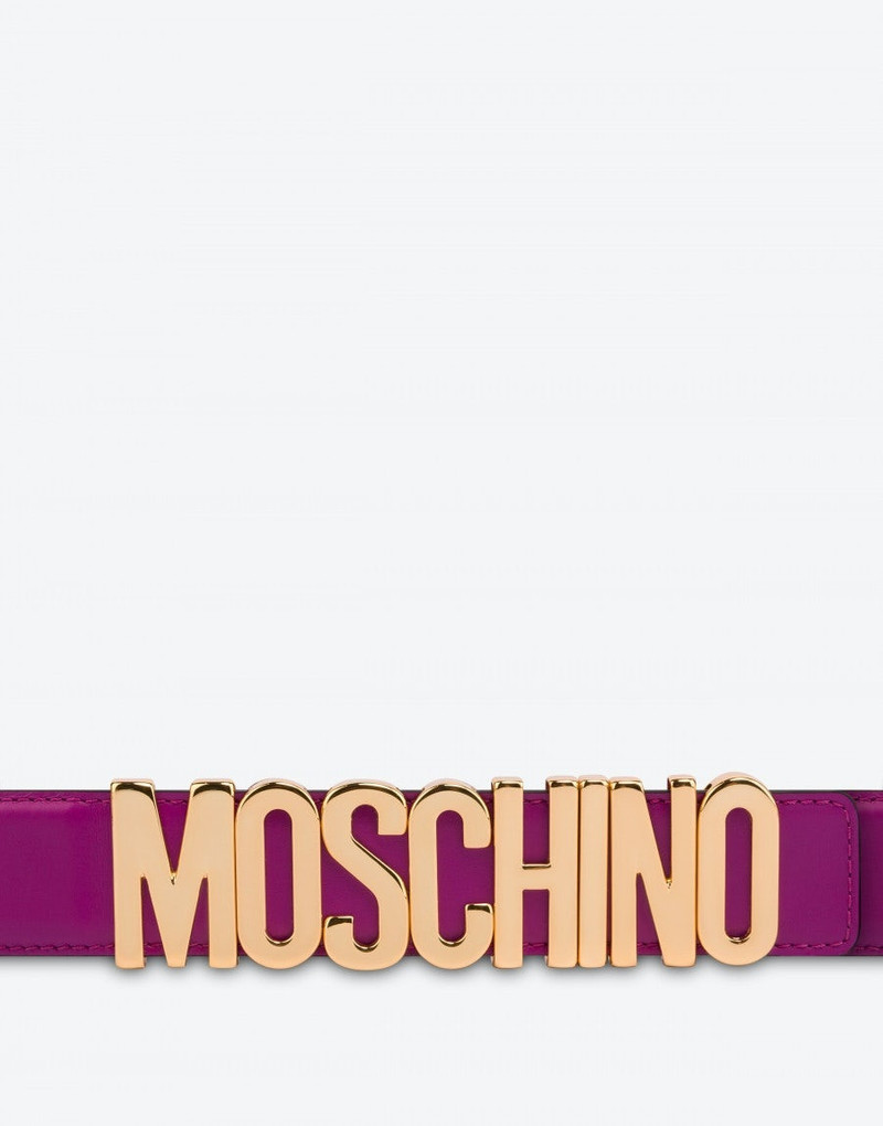 Moschino LETTERING LOGO CALFSKIN BELT outlook