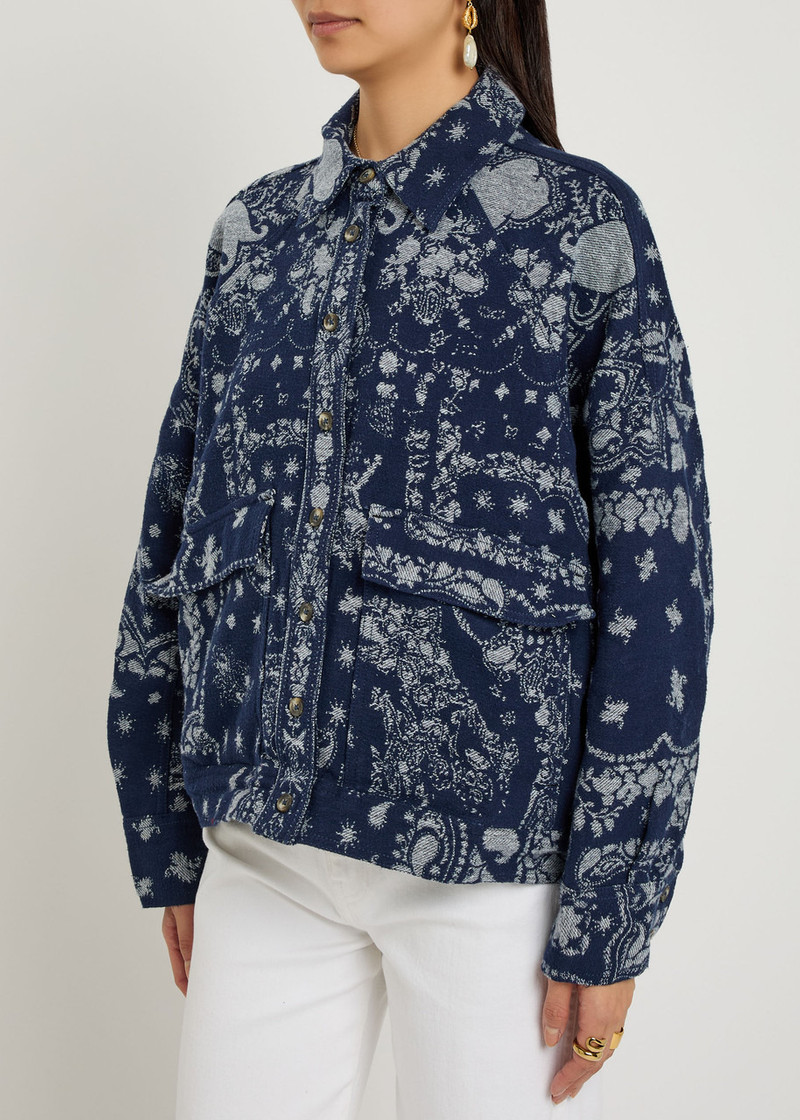FREE PEOPLE Free People Bandana-jacquard Cotton Overshirt outlook