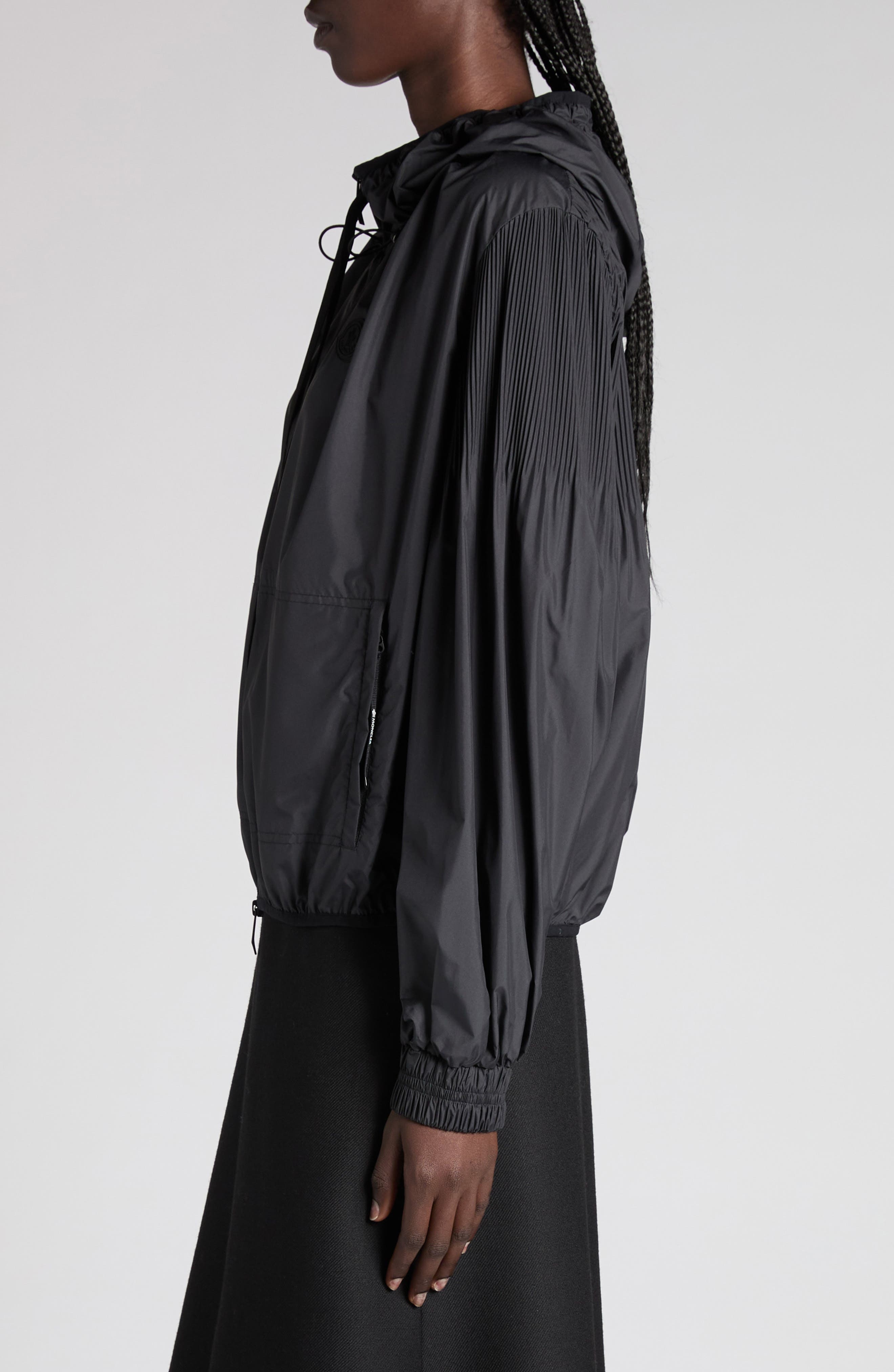 Moncler Auxonne Pleated Windbreaker in Black at Nordstrom - 3