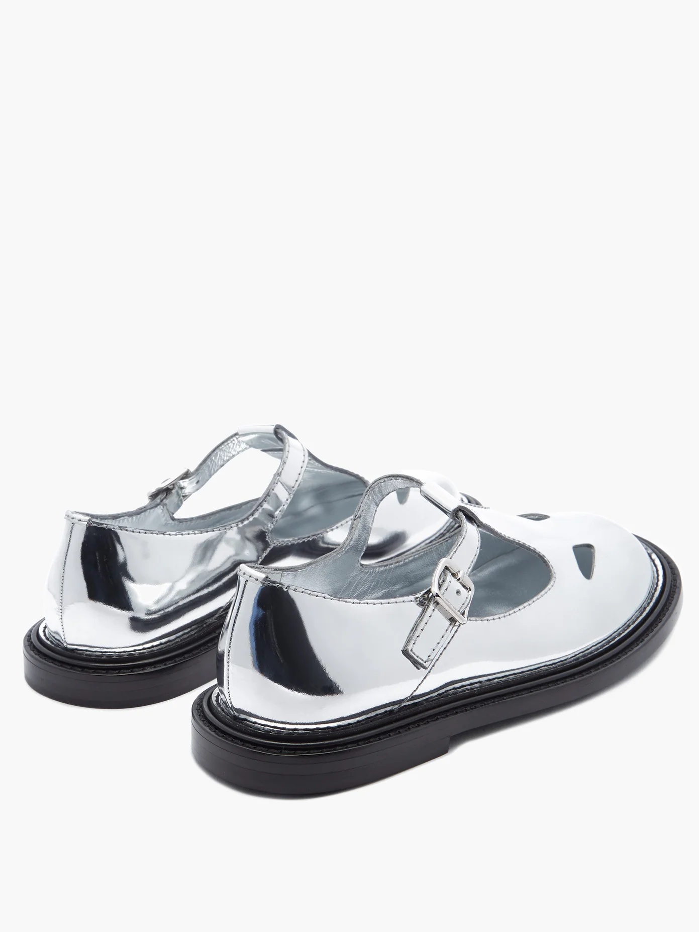 Hannie metallic patent-leather dolly loafers - 4