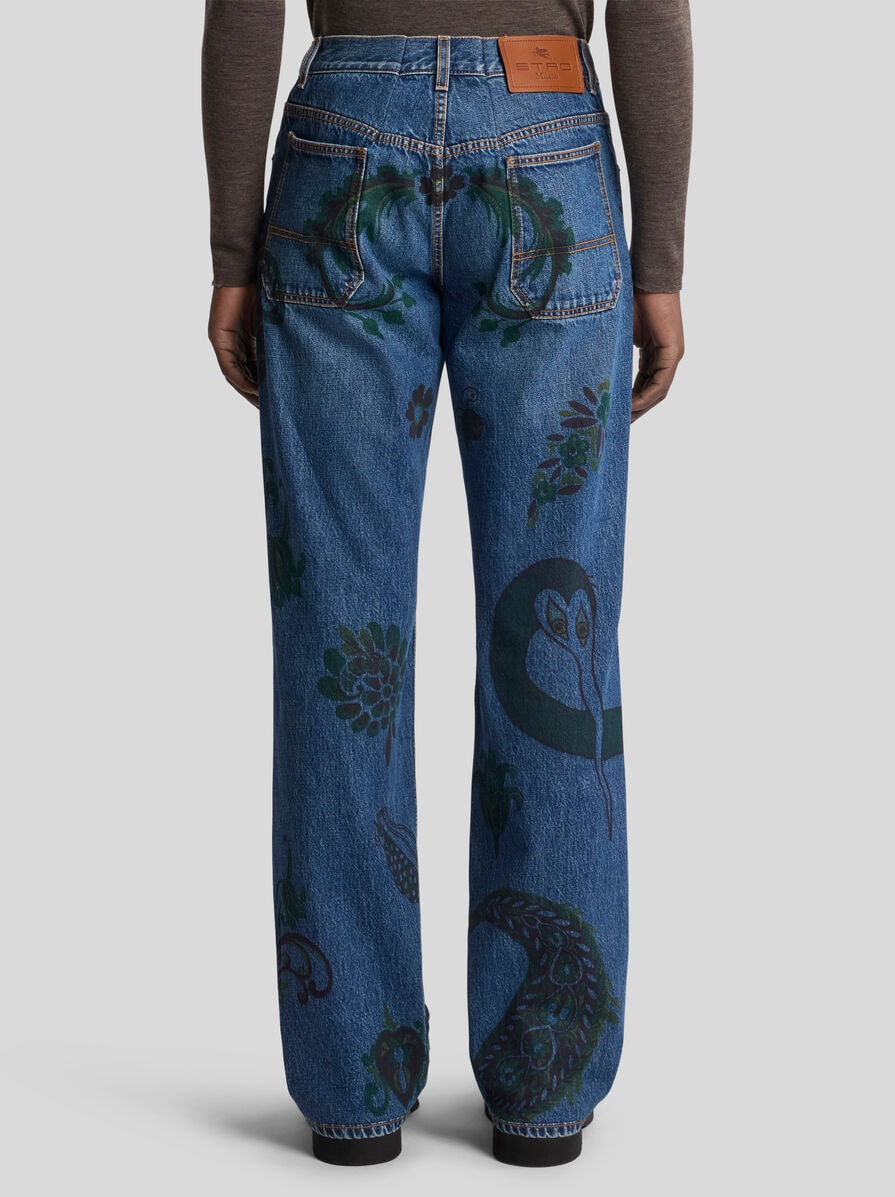 STRAIGHT-LEG JEANS WITH PRINT - 5