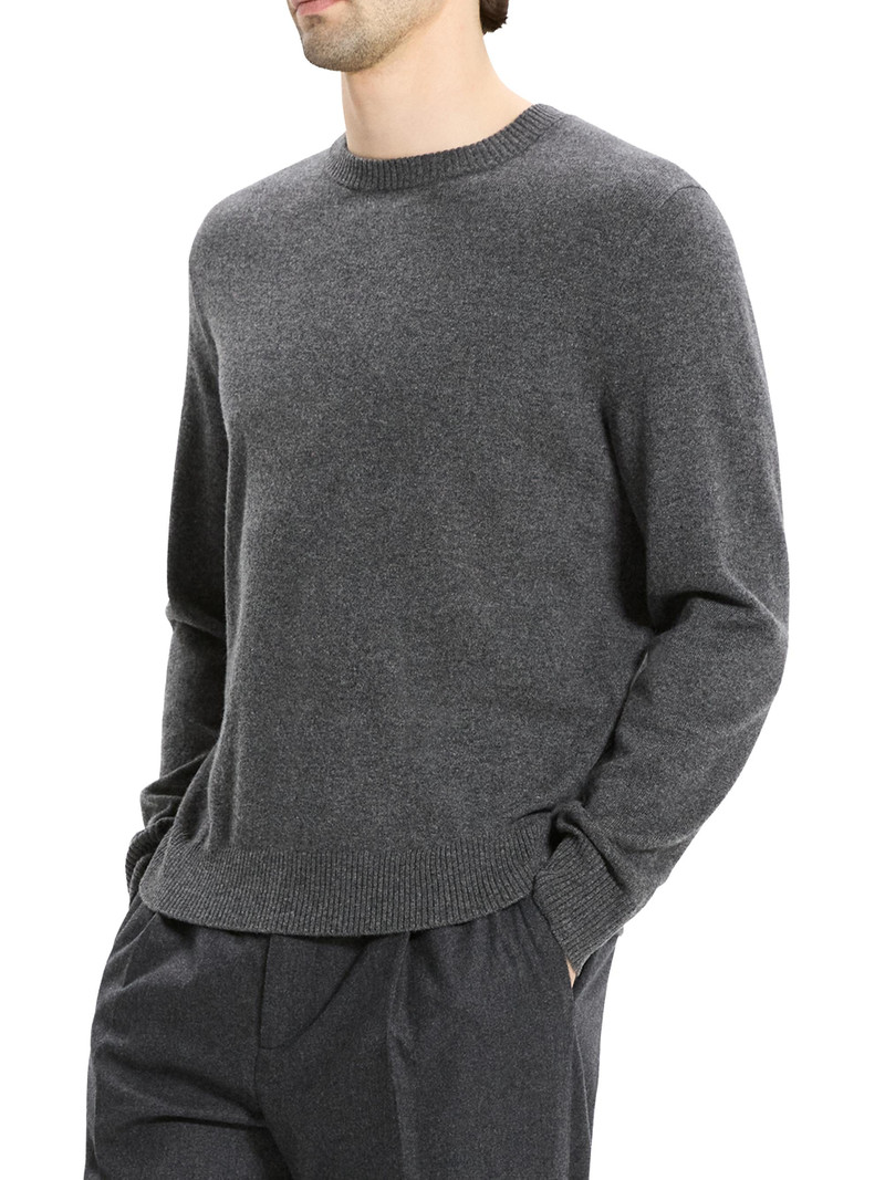 Men's Hilles Cashmere Crewneck Sweater - Charcoal Melange 5