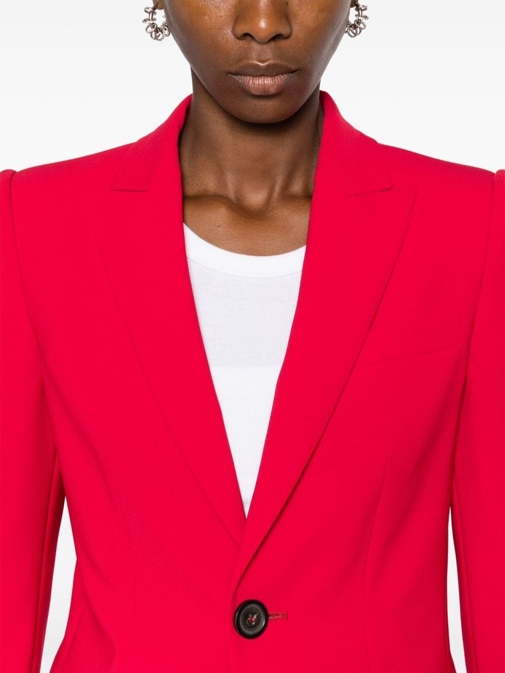 logo-plaque single-breasted blazer - 5