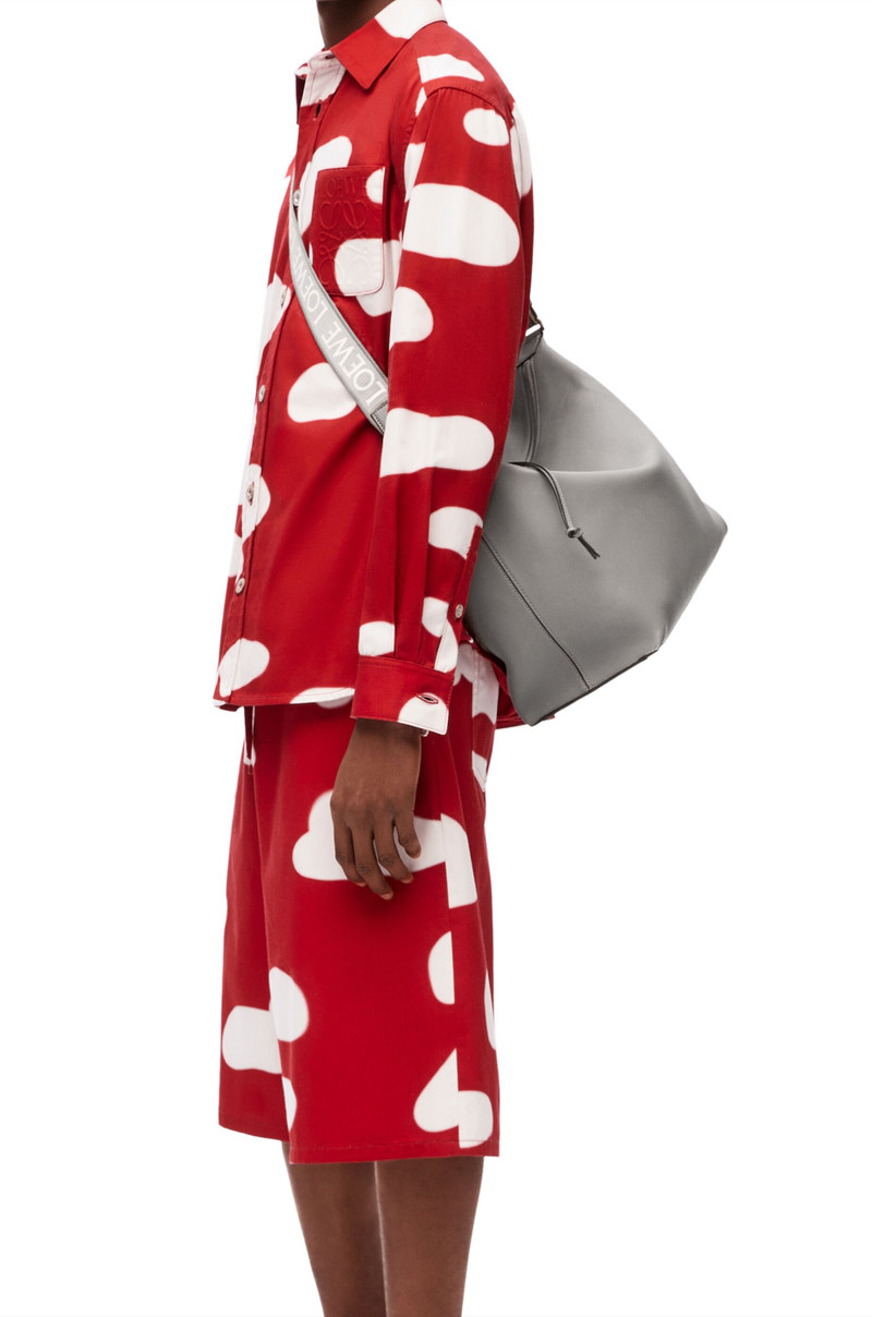 Loewe Cubi Crossbody bag in supple smooth calfskin and jacquard outlook
