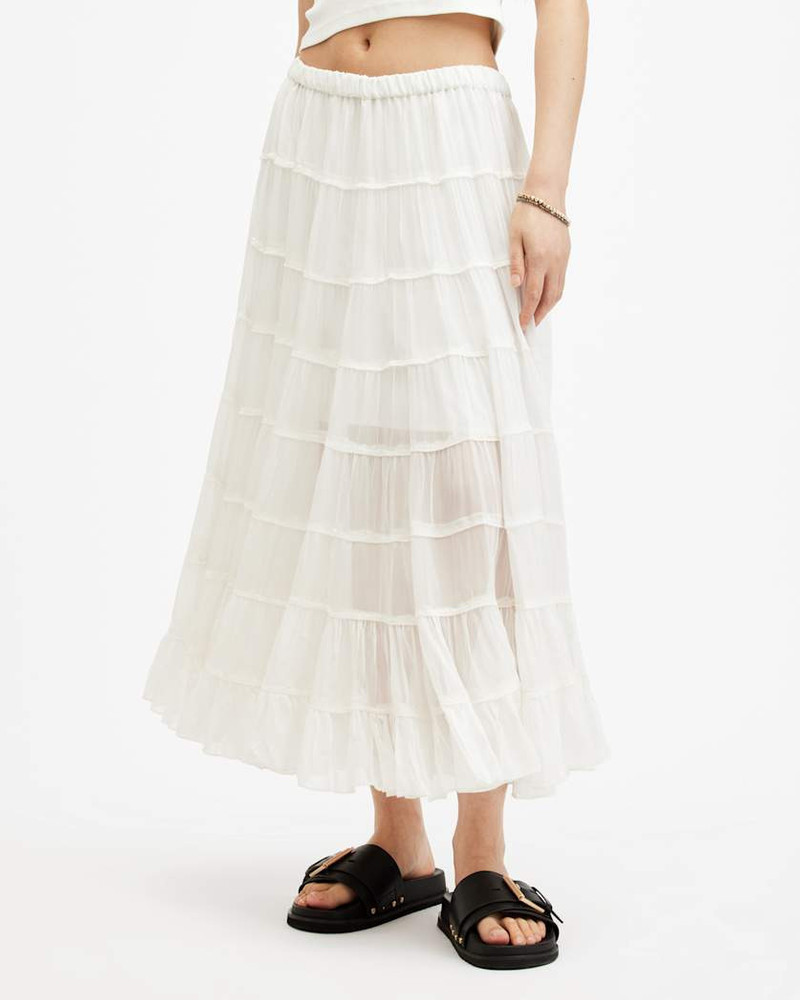 EVA ELASTICATED WAIST TIERED MAXI SKIRT 3