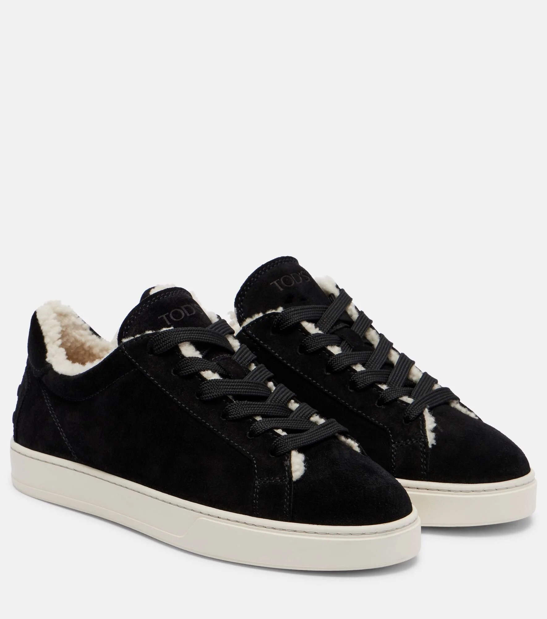 Cassetta shearling-lined suede sneakers - 1