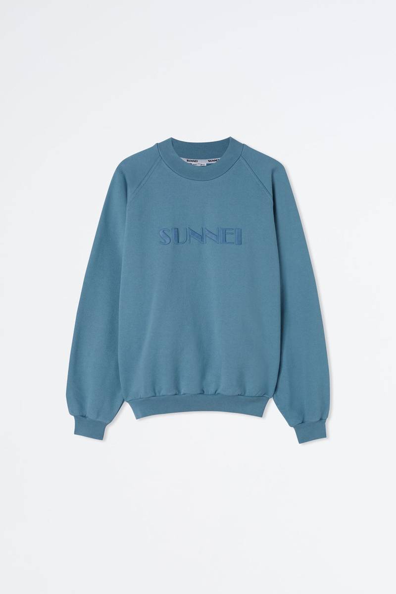 LIGHT BLUE SWEATSHIRT WITH EMBROIDERED LOGO 1