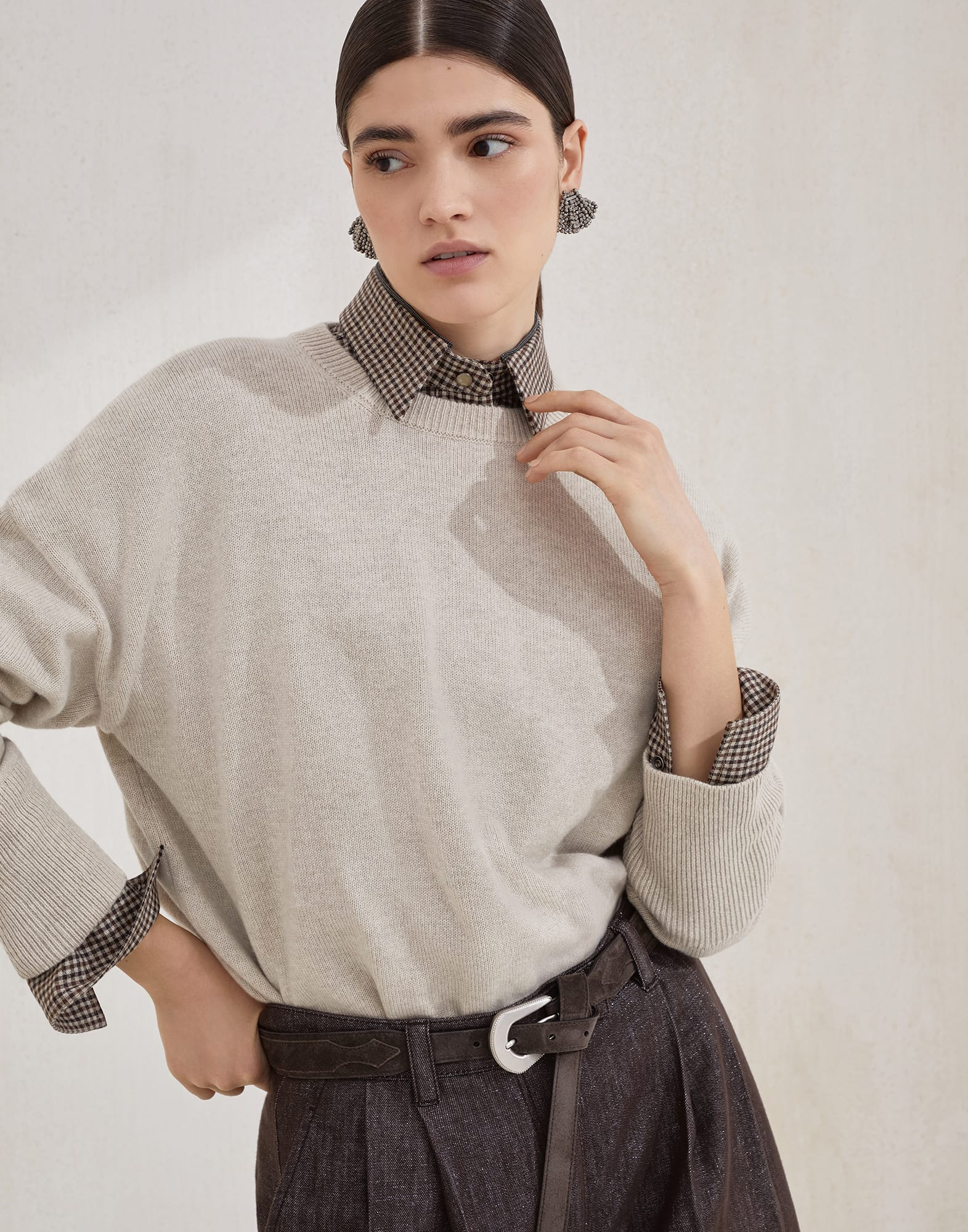 Cashmere sweater with shiny detail - 4