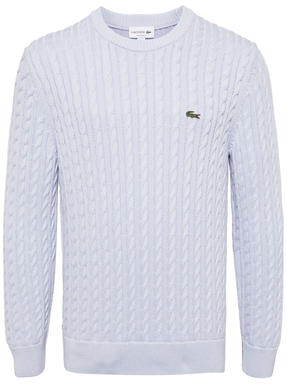 logo-embroidered cable-knit jumper - 1